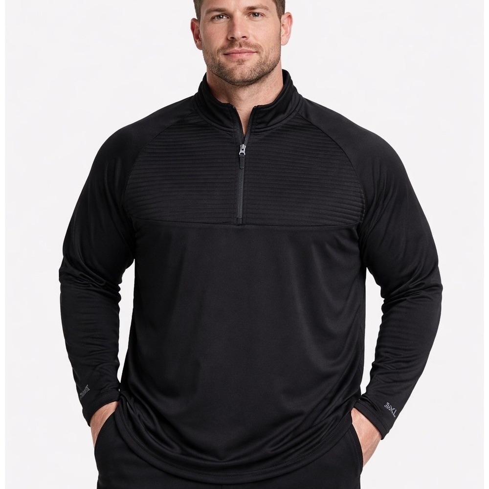 Russell 3XL DriPower 360 1/4 Zip Hoodie Sweatshirt Training Fit Workout Black EU